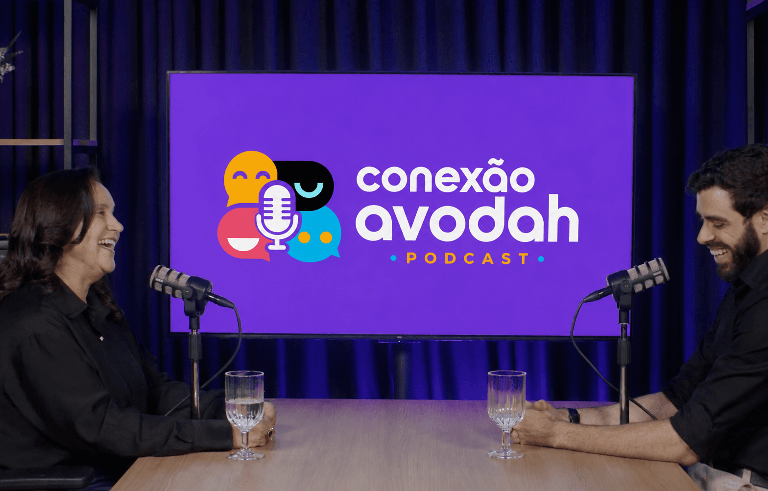 Bastidores da gravação do Conexão Avodah Podcast